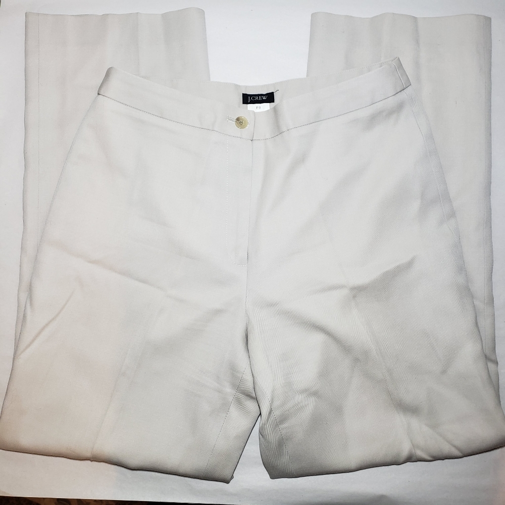 J Crew 100% Wool Wide Leg Dress Pants Size 4P - (mislabeled as 8P)
